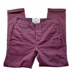 Jack Wills Burgundy Cotton Chinos Size Small